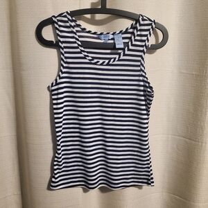 (4/$20) Jessica Striped Tank Top - Black and White